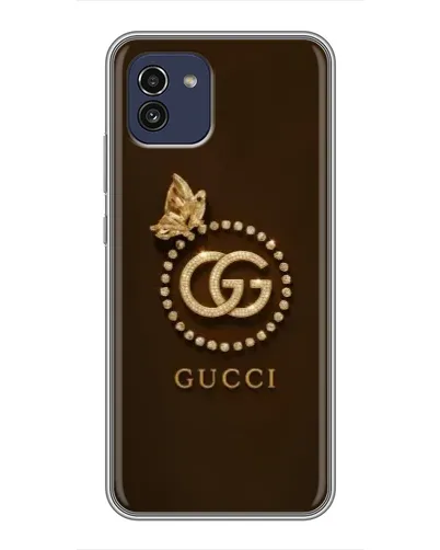 Чехол для Samsung Galaxy A03 (A035) с картинкой «Gucci — золотая бабочка»