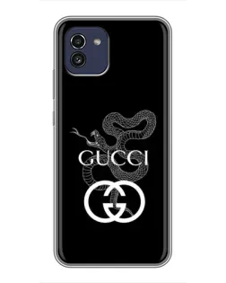 Чехол для Samsung Galaxy A03 (A035) с картинкой «Gucci — серебряная змея»