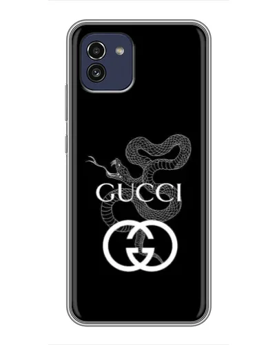 Чехол для Samsung Galaxy A03 (A035) с картинкой «Gucci — серебряная змея»
