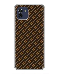 Чехол для Samsung Galaxy A03 (A035) с картинкой «Gucci — золотые диагонали»