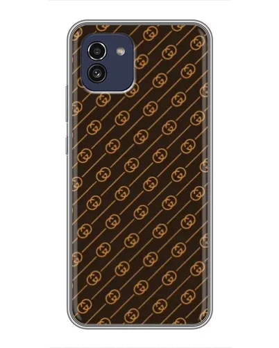Чехол для Samsung Galaxy A03 (A035) с картинкой «Gucci — золотые диагонали»