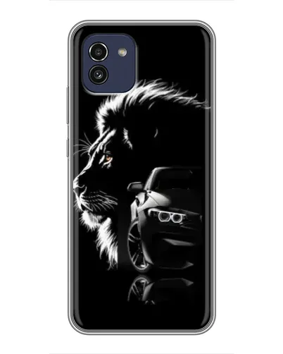 Чехол для Samsung Galaxy A03 (A035) с картинкой «BMW и лев» Чехол для Samsung Galaxy A03 (A035) с картинкой «BMW и лев»