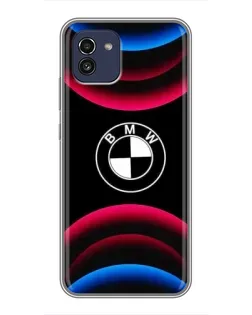 Чехол для Samsung Galaxy A03 (A035) с картинкой «Логотип BMW и неоновые дуги» Чехол для Samsung Galaxy A03 (A035) с картинкой «Логотип BMW и неоновые дуги»