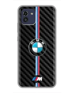 Чехол для Samsung Galaxy A03 (A035) с картинкой «Эмблема BMW и карбон» Чехол для Samsung Galaxy A03 (A035) с картинкой «Эмблема BMW и карбон»