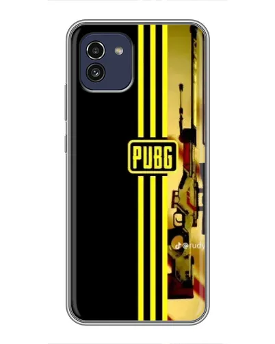 Чехол для Samsung Galaxy A03 (A035) с картинкой «PUBG — камуфляжный шлем»