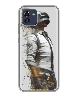 Чехол для Samsung Galaxy A03 (A035) с картинкой «PUBG — боец в пыли»