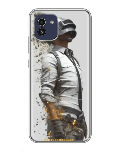 Чехол для Samsung Galaxy A03 (A035) с картинкой «PUBG — боец в пыли»