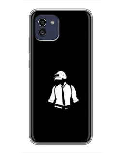 Чехол для Samsung Galaxy A03 (A035) с картинкой «PUBG — белый шлем»