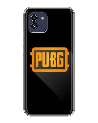Чехол для Samsung Galaxy A03 (A035) с картинкой «PUBG — рамка лого»