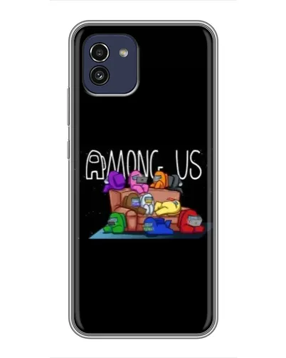 Чехол для Samsung Galaxy A03 (A035) с картинкой «Логотип Among Us»