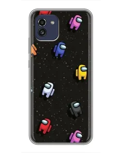 Чехол для Samsung Galaxy A03 (A035) с картинкой «Космический паттерн Among Us»