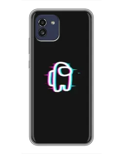 Чехол для Samsung Galaxy A03 (A035) с картинкой «Among Us неон»