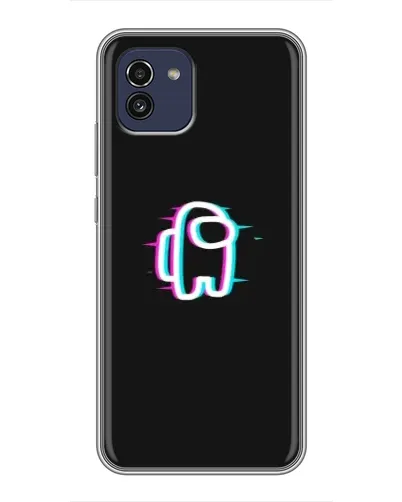 Чехол для Samsung Galaxy A03 (A035) с картинкой «Among Us неон»