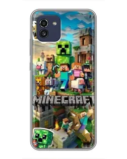 Чехол для Samsung Galaxy A03 (A035) с картинкой «Замок Minecraft»