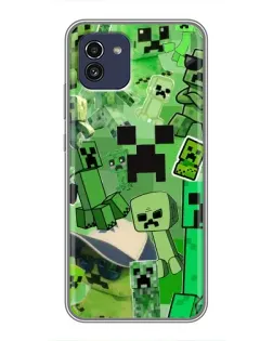 Чехол для Samsung Galaxy A03 (A035) с картинкой «Криперы Minecraft»