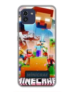Чехол для Samsung Galaxy A03 (A035) с картинкой «Minecraft герои игры»