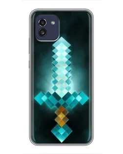 Чехол для Samsung Galaxy A03 (A035) с картинкой «Алмазный меч неон»