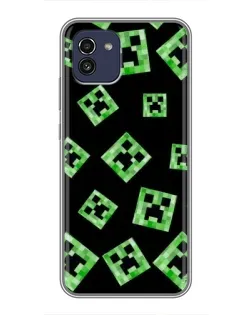 Чехол для Samsung Galaxy A03 (A035) с картинкой «Паттерн с криперами»