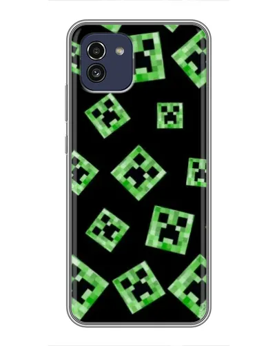 Чехол для Samsung Galaxy A03 (A035) с картинкой «Паттерн с криперами» Чехол для Samsung Galaxy A03 (A035) с картинкой «Паттерн с криперами»