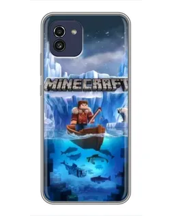 Чехол для Samsung Galaxy A03 (A035) с картинкой «Minecraft ледяной мир»