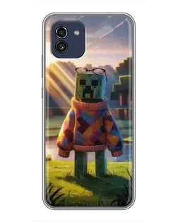 Чехол для Samsung Galaxy A03 (A035) с картинкой «Крипер в свитере»