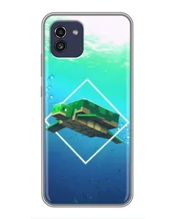 Чехол для Samsung Galaxy A03 (A035) с картинкой «Черепаха Minecraft»