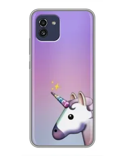 Чехол для Samsung Galaxy A03 (A035) с картинкой «Единорог градиент» Чехол для Samsung Galaxy A03 (A035) с картинкой «Единорог градиент»