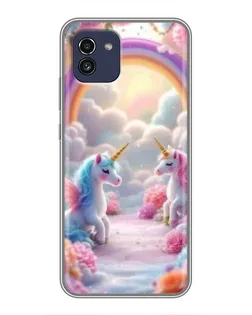 Чехол для Samsung Galaxy A03 (A035) с картинкой «Радуга и единороги» Чехол для Samsung Galaxy A03 (A035) с картинкой «Радуга и единороги»