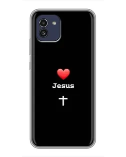 Чехол для Samsung Galaxy A03 (A035) с картинкой «Сердце - Jesus» Чехол для Samsung Galaxy A03 (A035) с картинкой «Сердце - Jesus»