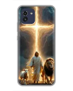 Чехол для Samsung Galaxy A03 (A035) с картинкой «Лев Иуды и Свет» Чехол для Samsung Galaxy A03 (A035) с картинкой «Лев Иуды и Свет»