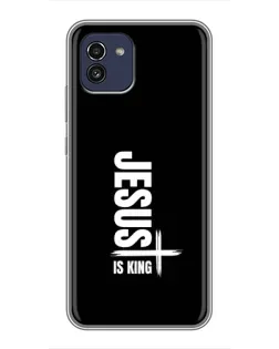 Чехол для Samsung Galaxy A03 (A035) с картинкой «Вертикаль веры Jesus»