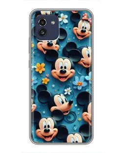 Чехол для Samsung Galaxy A03 (A035) с картинкой «Паттерн Микки и Минни»