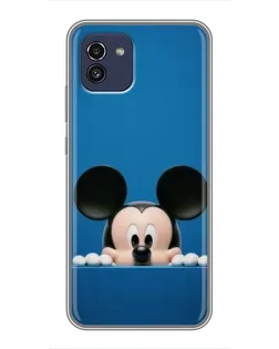 Чехол для Samsung Galaxy A03 (A035) с картинкой «Микки выглядывает»