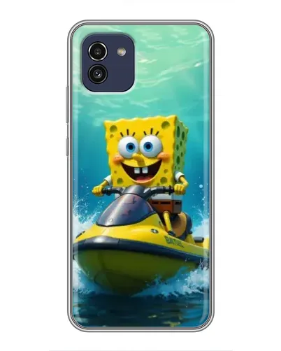 Чехол для Samsung Galaxy A03 (A035) с картинкой «Спанч Боб на гидроцикле»