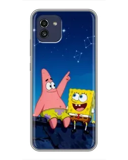 Чехол для Samsung Galaxy A03 (A035) с картинкой «Губка Боб и Патрик ночью» Чехол для Samsung Galaxy A03 (A035) с картинкой «Губка Боб и Патрик ночью»