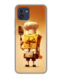 Чехол для Samsung Galaxy A03 (A035) с картинкой «Губка Боб повар»