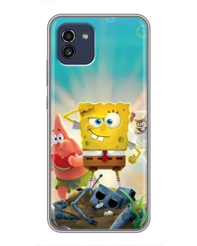 Чехол для Samsung Galaxy A03 (A035) с картинкой «Спанч Боб победитель»