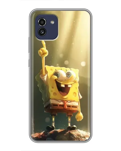 Чехол для Samsung Galaxy A03 (A035) с картинкой «Сияющий Спанч Боб»
