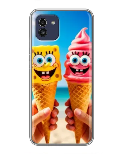 Чехол для Samsung Galaxy A03 (A035) с картинкой «Спанч Боб мороженое»