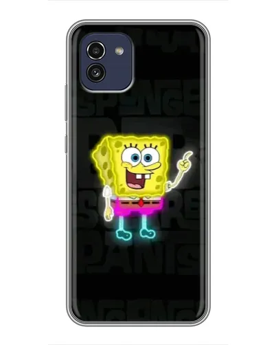 Чехол для Samsung Galaxy A03 (A035) с картинкой «Неоновый Губка Боб»