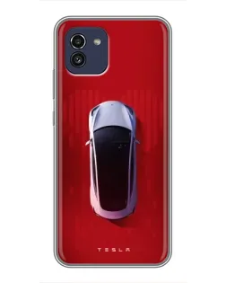 Чехол для Samsung Galaxy A03 (A035) с картинкой «Tesla Top View»