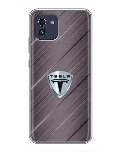 Чехол для Samsung Galaxy A03 (A035) с картинкой «Металлическая текстура Tesla» Чехол для Samsung Galaxy A03 (A035) с картинкой «Металлическая текстура Tesla»