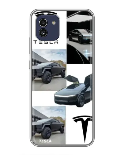 Чехол для Samsung Galaxy A03 (A035) с картинкой «Коллаж Cybertruck Tesla» Чехол для Samsung Galaxy A03 (A035) с картинкой «Коллаж Cybertruck Tesla»