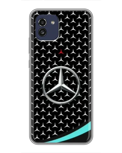 Чехол для Samsung Galaxy A03 (A035) с картинкой «Mercedes — бирюзовый акцент»