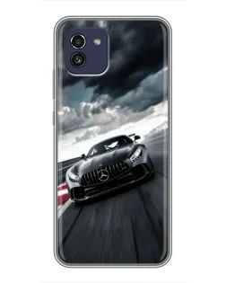 Чехол для Samsung Galaxy A03 (A035) с картинкой «Гоночный Mercedes AMG»