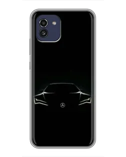 Чехол для Samsung Galaxy A03 (A035) с картинкой «Mercedes — силуэт авто» Чехол для Samsung Galaxy A03 (A035) с картинкой «Mercedes — силуэт авто»