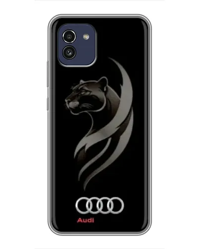 Чехол для Samsung Galaxy A03 (A035) с картинкой «Графика — пантера и Audi»