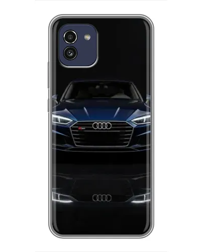 Чехол для Samsung Galaxy A03 (A035) с картинкой «Audi — ночное отражение»