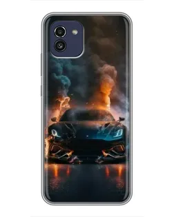 Чехол для Samsung Galaxy A03 (A035) с картинкой «Lamborghini дымная эстетика»