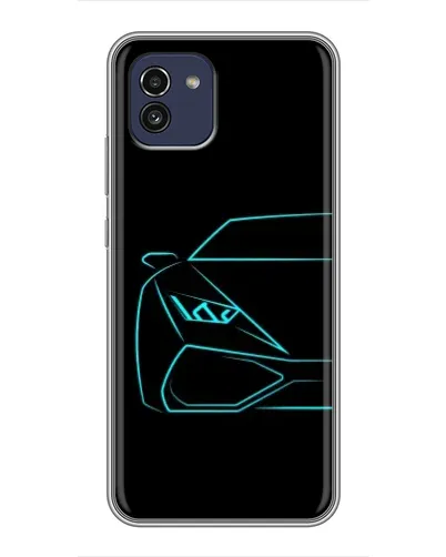 Чехол для Samsung Galaxy A03 (A035) с картинкой «Голубой силуэт Lamborghini» Чехол для Samsung Galaxy A03 (A035) с картинкой «Голубой силуэт Lamborghini»